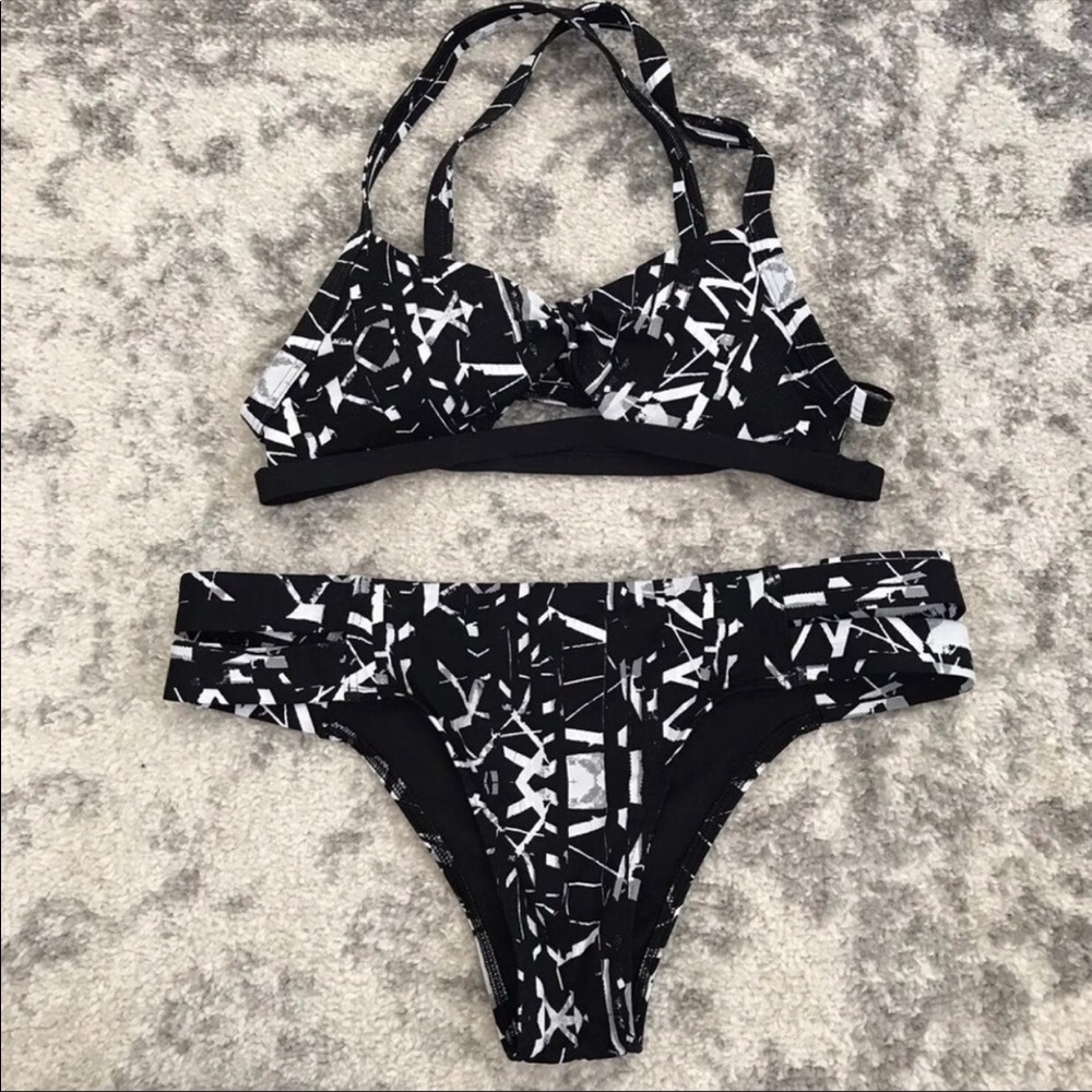 Black and white bikini